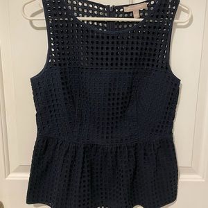 Banana Republic Navy Peplum Top